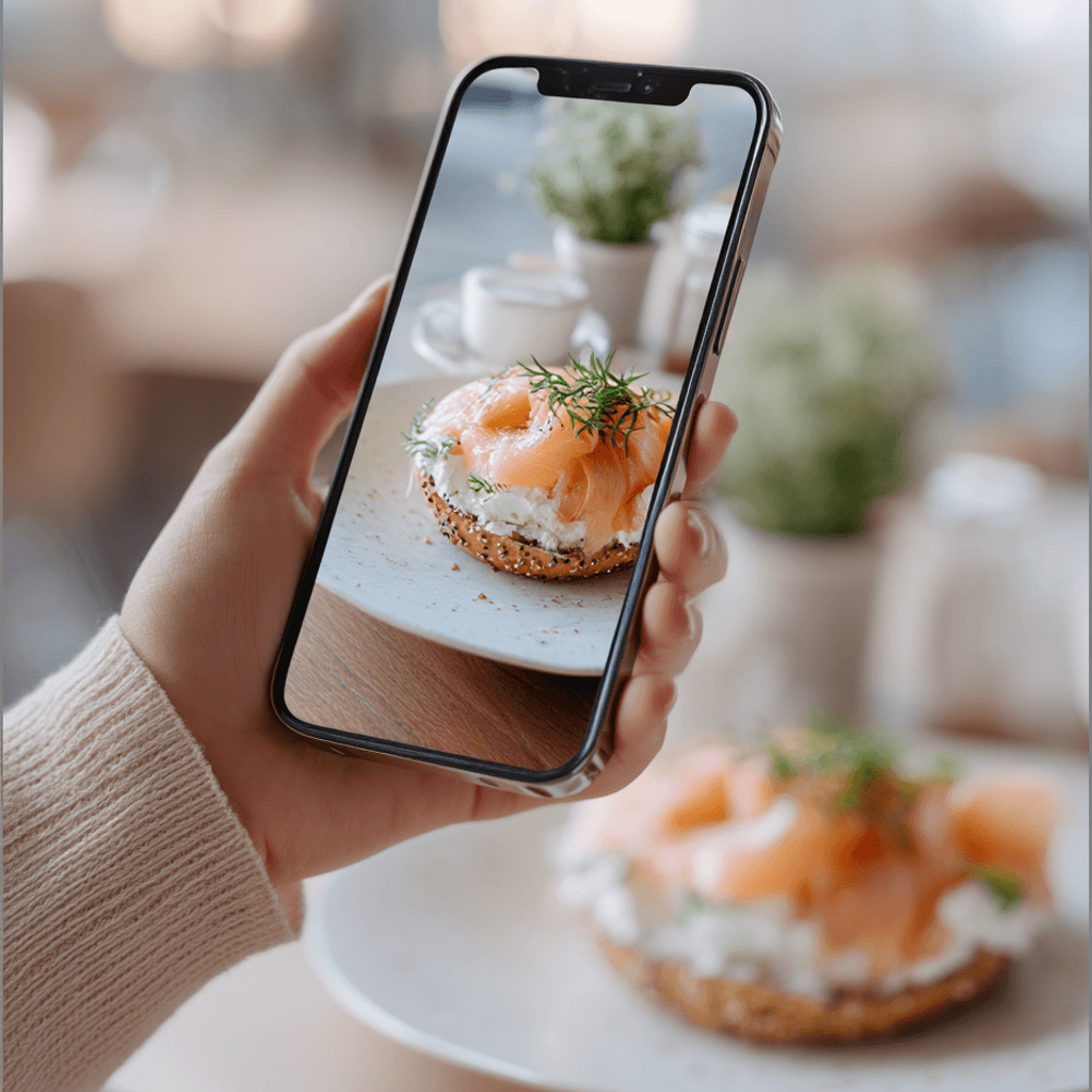 Photographing a meal